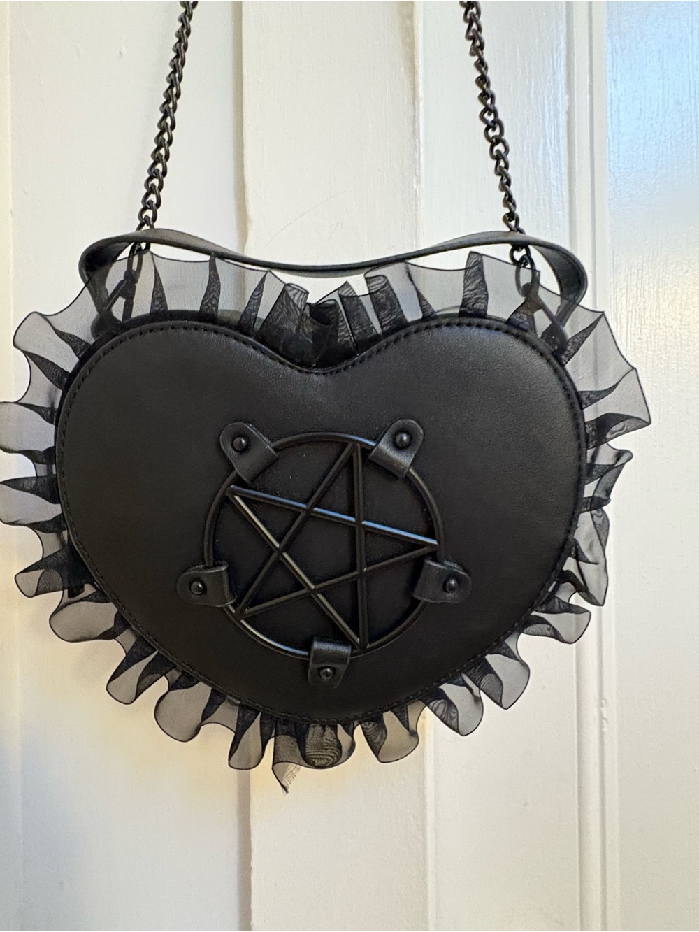 Blackcraft Cult Pentagram Heart Crossbody Purse